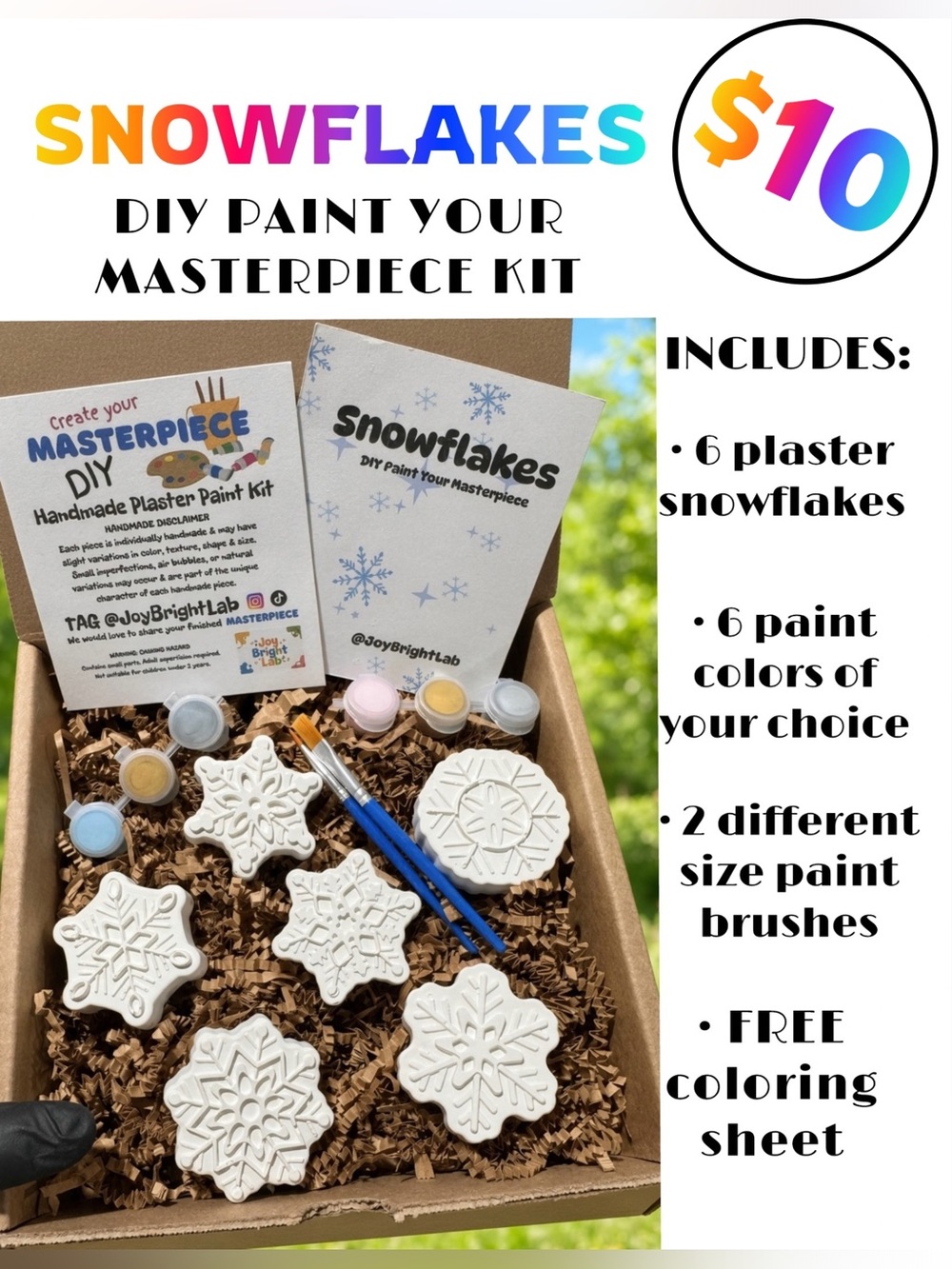 New DIY Paint Your Plaster Masterpiece Box Kit  Snowflake Set ❄️ Kids Craft